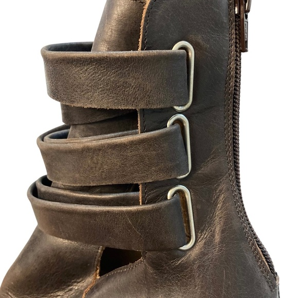 FREE PEOPLE Jesse Cutout Platform Lug Rubber Sole Leather Ankle Boots - Picture 13 of 16